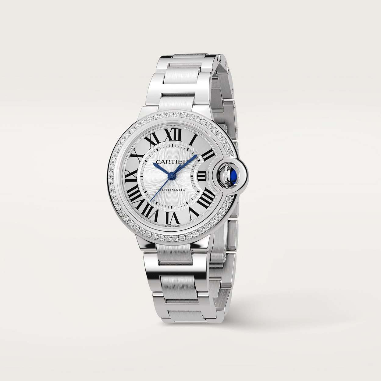 BALLON BLEU SERTIE ARGENTÉ 33mm