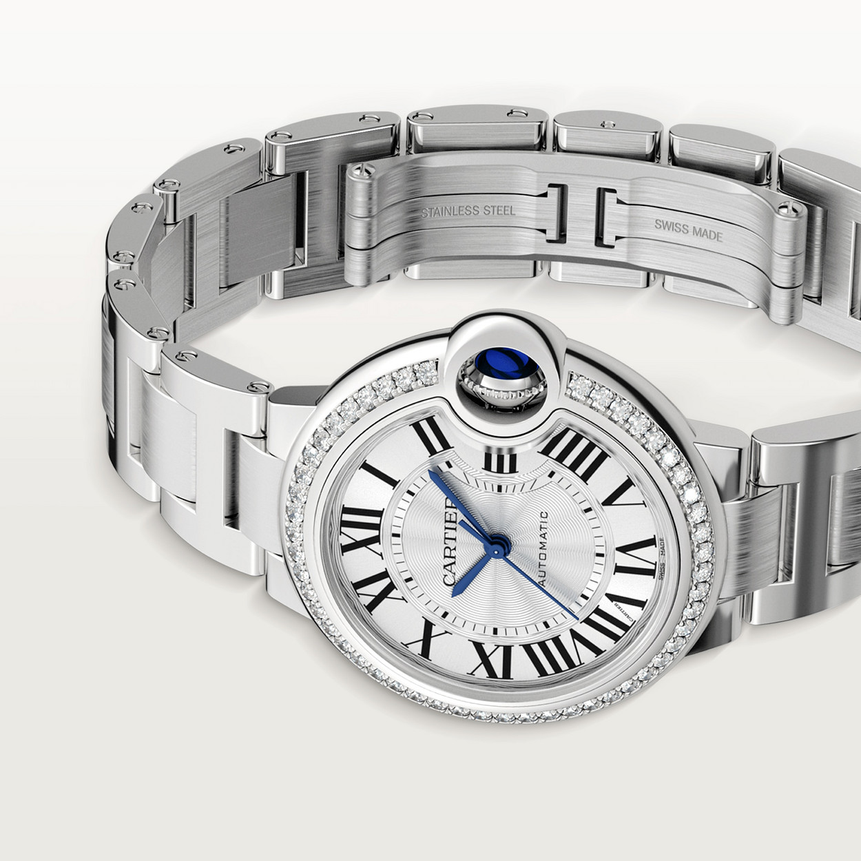 BALLON BLEU SERTIE ARGENTÉ 33mm