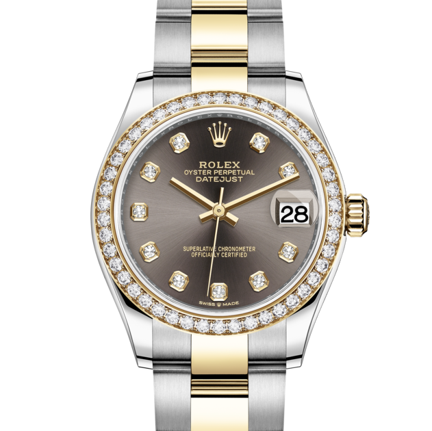 DATEJUST JAUNE/BRUN SERTI