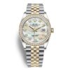 DATEJUST JAUNE/NACRE BLANCHE SERTI