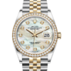 DATEJUST JAUNE/NACRE BLANCHE SERTI