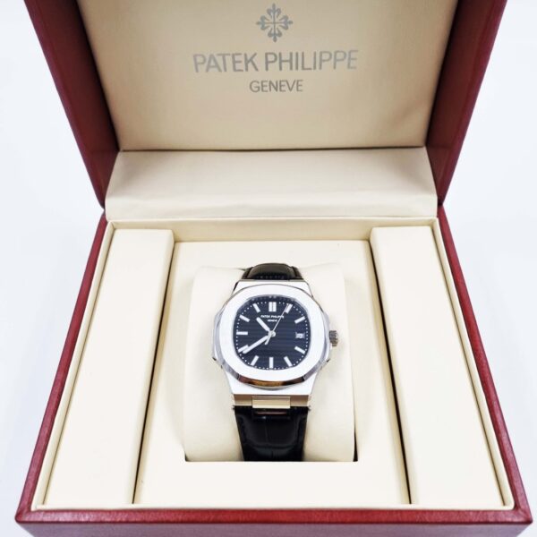 PATEK PHILIPPE NAUTILUS BLACK LEATHER