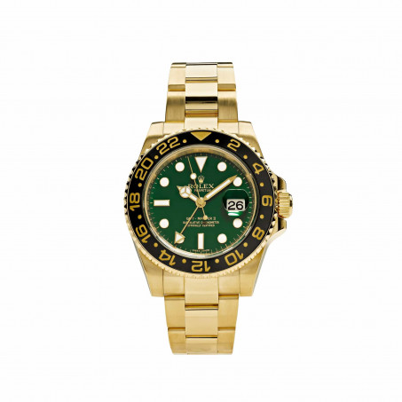 Rolex GMT-Master II 116718 Yellow Gold Green Dial Black Bezel