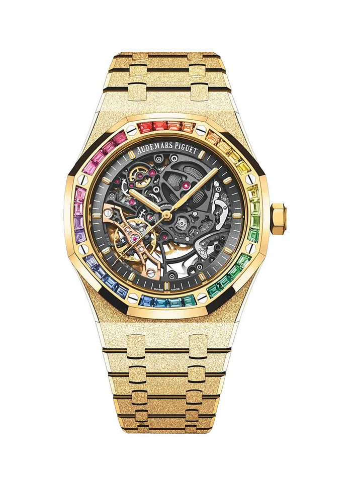 Royal Oak Skeleton Automatic Ruby Stones – Yellow Gold Rainbow – TTSWC158